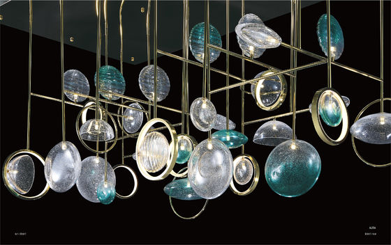 ตะกร้าแอนกริลิคกระจกแบบกําหนดเอง วิลล่าตกแต่ง ห้องประชุม Atrium Club End Lighting Lamps And Lanterns With Other Control Mode