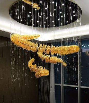 งานแต่งงานและพื้นที่อลังการ ใช้สีแก้วหรูหรา โมเดิร์น LED หรูหรา สวยมาก คริสตัล Pendant Light สําหรับห้องนั่งเล่นโรงแรม