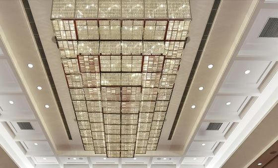 โมเดิร์น แลนด์ฟลัช มอนท์ สี่เหลี่ยม K9 คริสตัล แลนเดอเรียร์ โลบี้ วง Pendant Light Banquet Hall แลนเดอร์