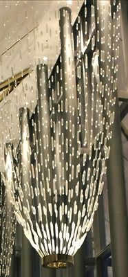 โคมไฟระย้า LED ขนาดใหญ่แบบคริสตัลบาร์, โคมไฟระย้าเพดานสูงตกแต่ง