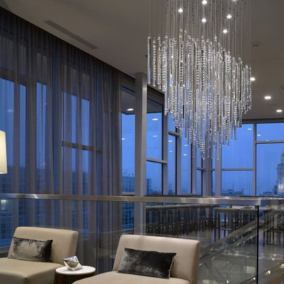 Nordic Hanging LED Lamp Lighting G9 กระเบื้องแก้วสําหรับการส่องแสงภายใน
