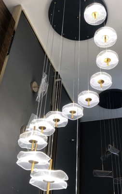เครื่องประดับภายในแบบโมเดิร์น เครื่องประดับ LED Acrylic Nordic Living Room Hotel Double Lotus เครื่องประดับ