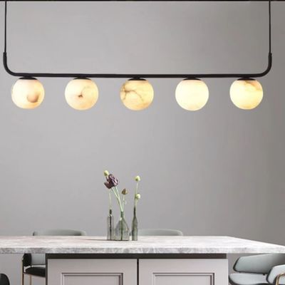 Spanish Imported Natural Marble Restaurant Pendant Light Designer bar Counter Island Platform Alabaster Long Pendant Light