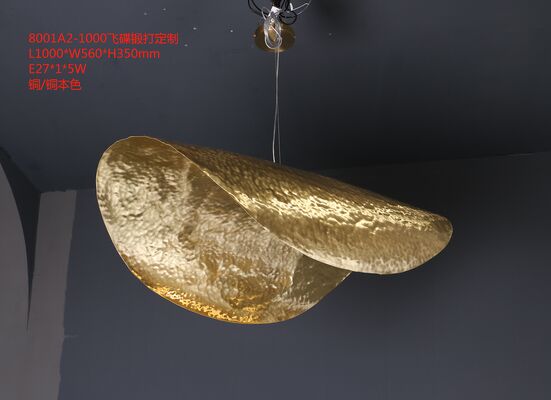 ห้องอาหารอุตสาหกรรมที่ทันสมัย Pendant Lamp Designer Staircase Creativity Leaf Shape Decor ร้านอาหารแขวนไฟทองแดง