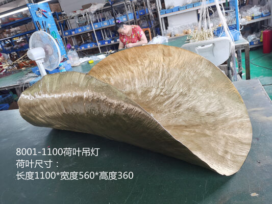 Home Decor โมเดิร์น Copper Lotus Leaf Chandelier ดีไซเนอร์หรูภาพสรรค์ แสงสําหรับร้านอาหาร เสื้อผ้าร้านค้า แสง Pendant