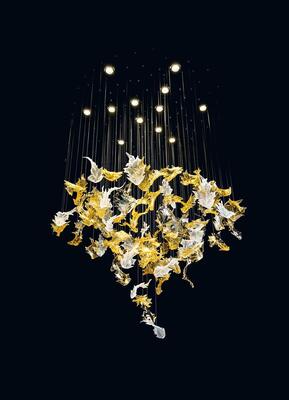 โครงการโรงแรมโรงแรมขนาดใหญ่ที่ทันสมัย ศิลปะที่ทําด้วยมือ งานฝีมือ กระจกใบเมเปิล