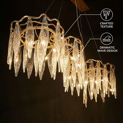 มาร์บอร์มหรูหลายแฮนเดนต์ คริสตัลแชนเดเลียร์ ไฟ Custom Hanging Fixture โรงแรมวิลล่า คลับ